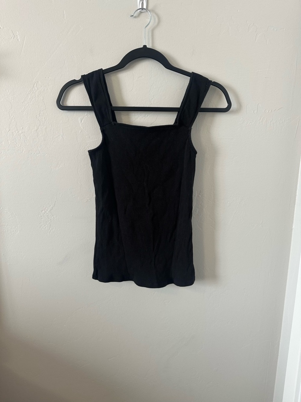 Maurices Black Ribbed Square Neck Tank